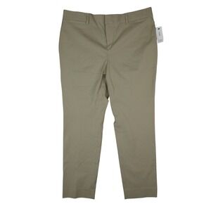 Crown & Ivy Dress Pants Womens 14 Khaki Slim Fit Ankle Cary Stretch Office Chic